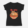 Ramen Cat-womens v-neck tee-Douglasstencil