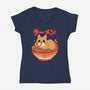 Ramen Cat-womens v-neck tee-Douglasstencil
