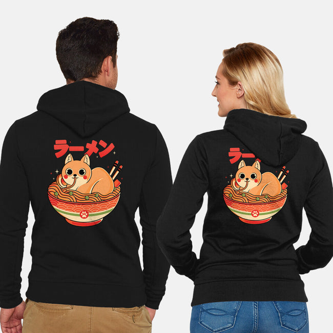 Ramen Cat-unisex zip-up sweatshirt-Douglasstencil