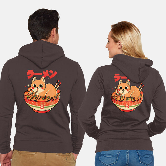 Ramen Cat-unisex zip-up sweatshirt-Douglasstencil