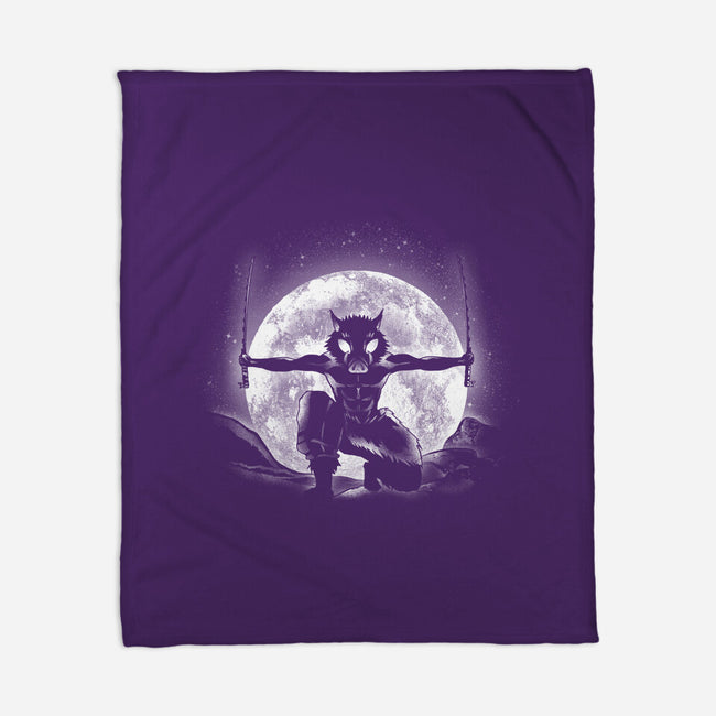 Moonlight Boar-none fleece blanket-fanfreak1