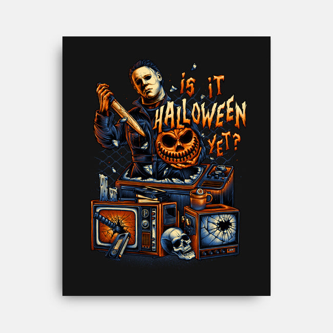 Is It Halloween Yet-none stretched canvas-glitchygorilla