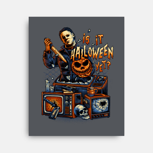 Is It Halloween Yet-none stretched canvas-glitchygorilla