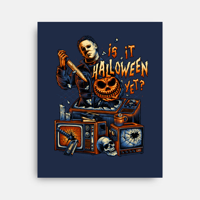 Is It Halloween Yet-none stretched canvas-glitchygorilla