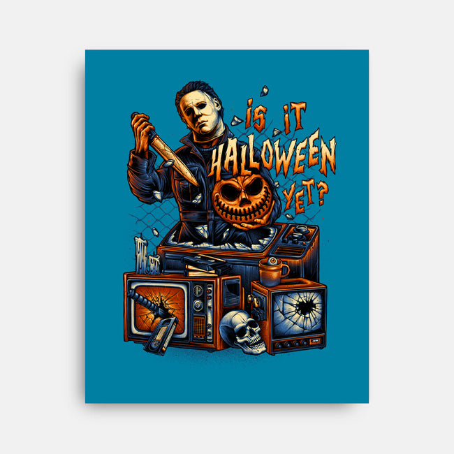 Is It Halloween Yet-none stretched canvas-glitchygorilla