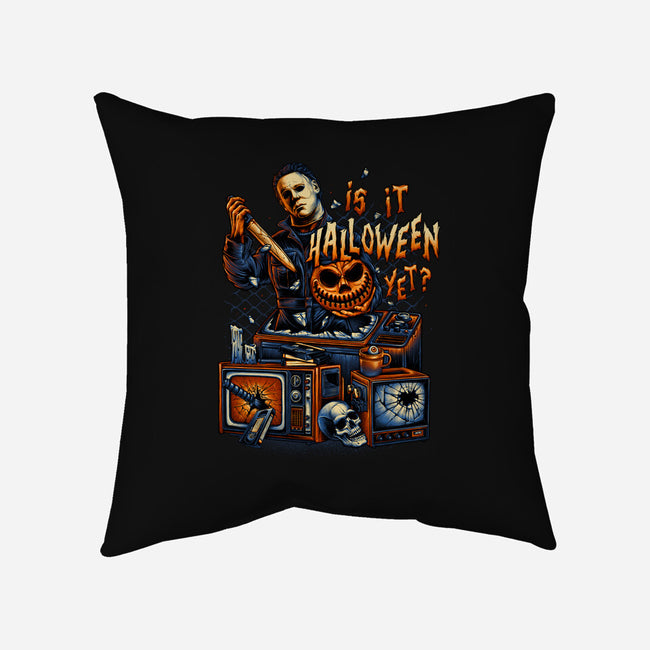 Is It Halloween Yet-none removable cover w insert throw pillow-glitchygorilla