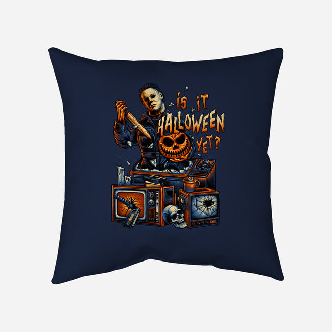 Is It Halloween Yet-none removable cover w insert throw pillow-glitchygorilla