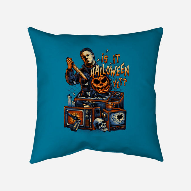 Is It Halloween Yet-none removable cover w insert throw pillow-glitchygorilla
