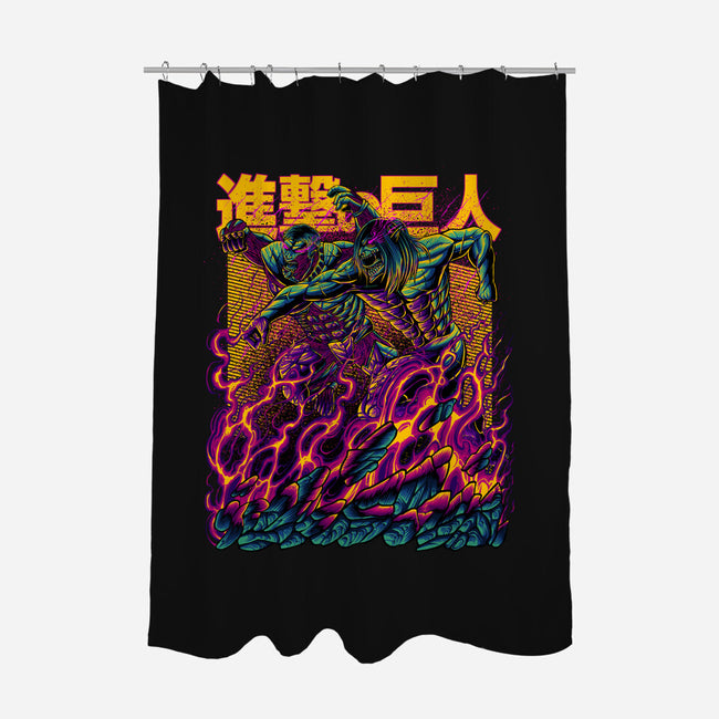 Titan Fight-none polyester shower curtain-alanside