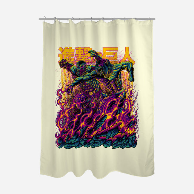 Titan Fight-none polyester shower curtain-alanside