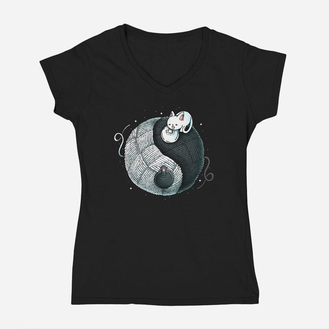 Tao Cat-womens v-neck tee-Vallina84