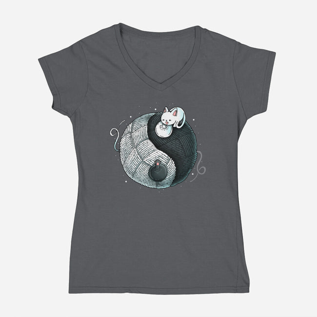 Tao Cat-womens v-neck tee-Vallina84