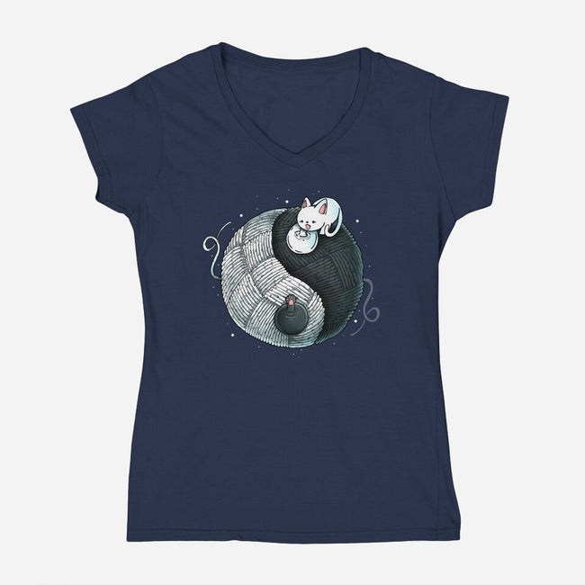 Tao Cat-womens v-neck tee-Vallina84