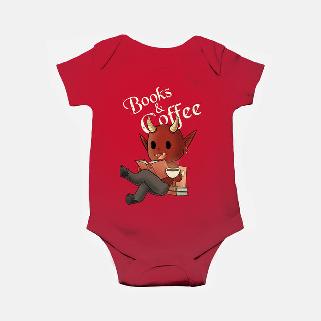 Books And Coffee-baby basic onesie-FunkVampire