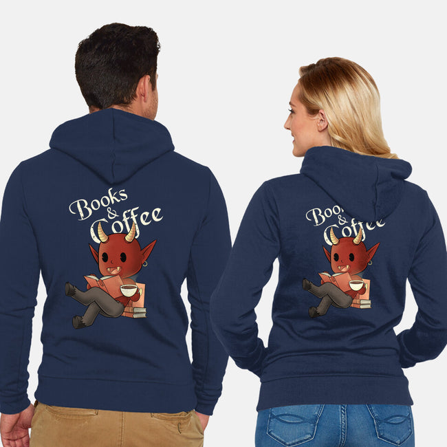Books And Coffee-unisex zip-up sweatshirt-FunkVampire