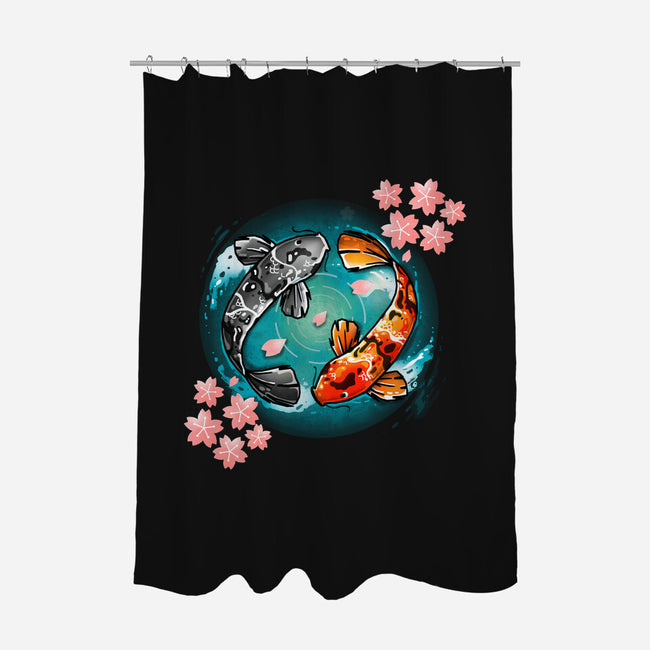 Koi Fish-none polyester shower curtain-Vallina84