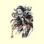 Demon Nezuko Sumi-E-none removable cover w insert throw pillow-DrMonekers