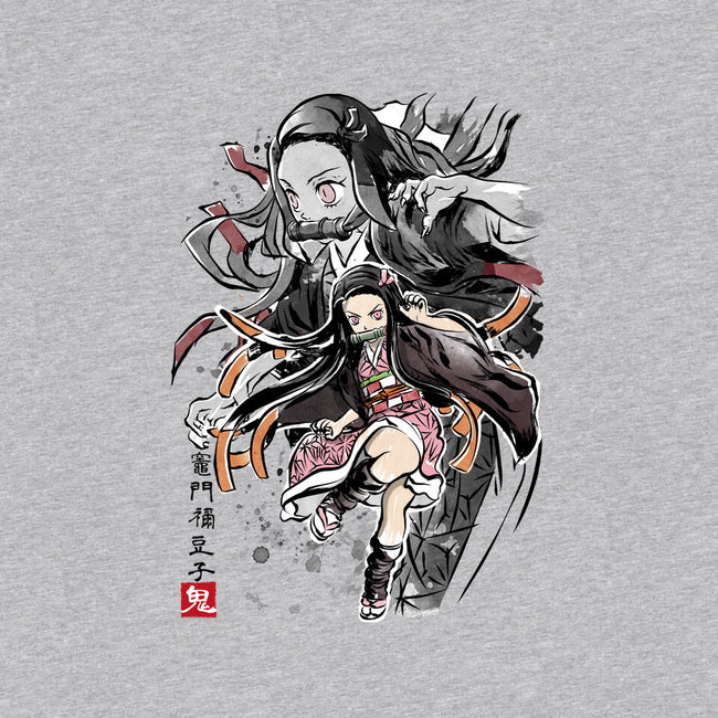 Demon Nezuko Sumi-E-womens v-neck tee-DrMonekers