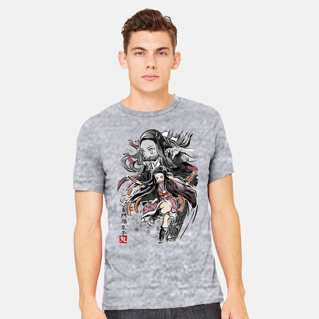 Demon Nezuko Sumi-E-mens heavyweight tee-DrMonekers