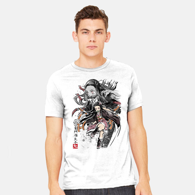 Demon Nezuko Sumi-E-mens heavyweight tee-DrMonekers