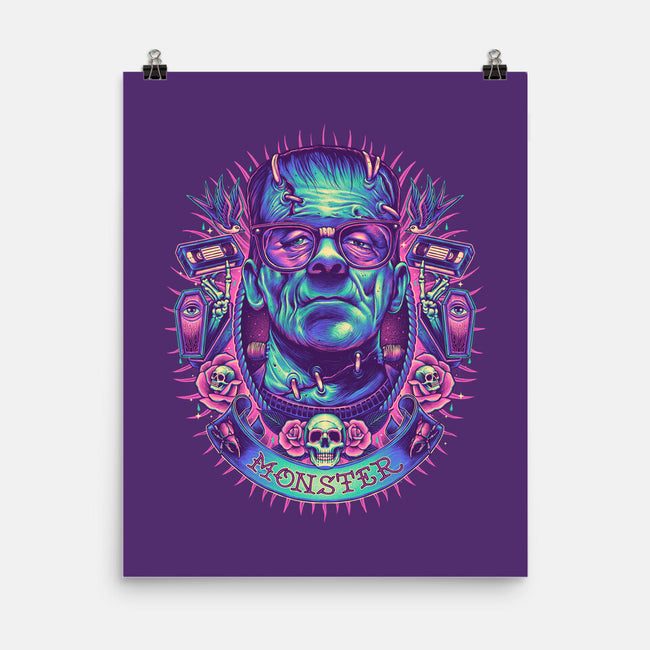 Neon Monster-none matte poster-glitchygorilla