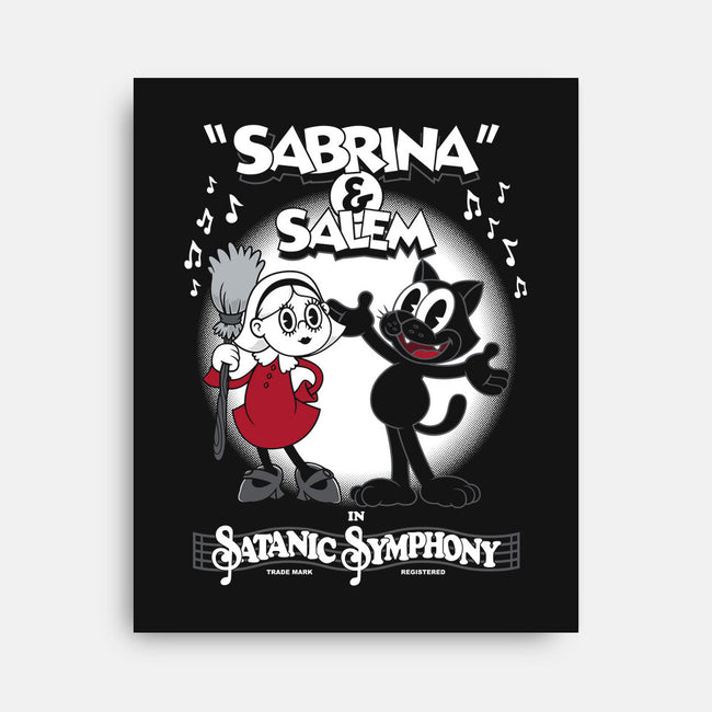 Sabrina And Salem-none stretched canvas-Nemons