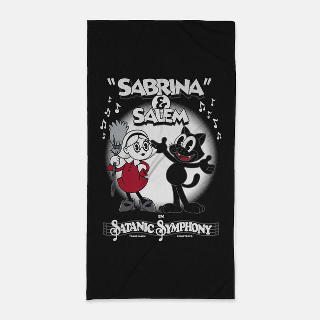 Sabrina And Salem-none beach towel-Nemons