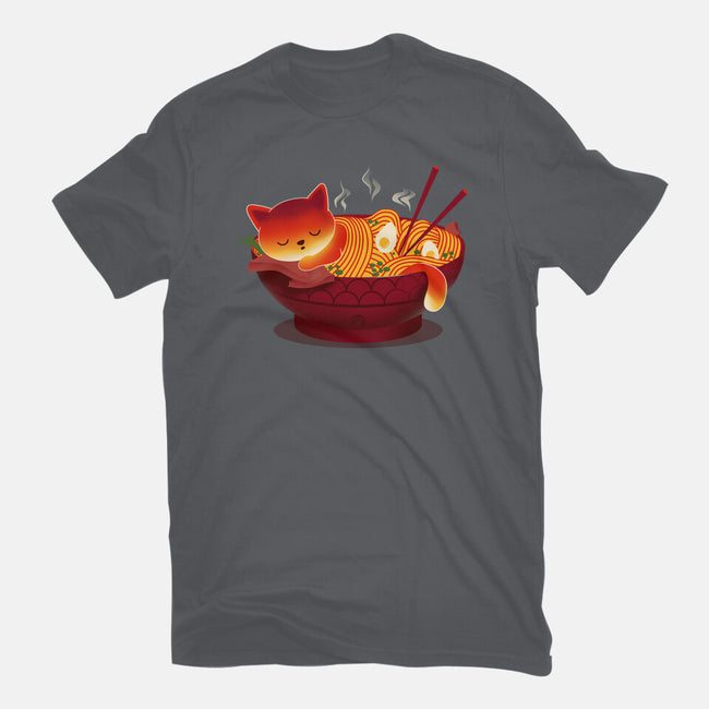 Sleepy Ramen Cat-womens basic tee-erion_designs