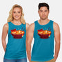 Sleepy Ramen Cat-unisex basic tank-erion_designs