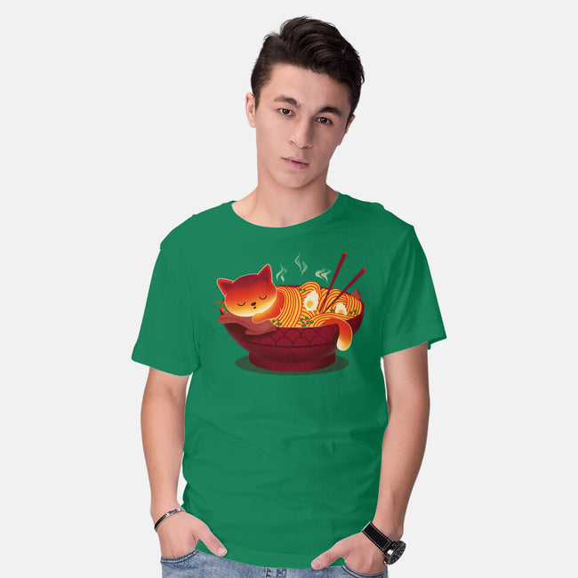 Sleepy Ramen Cat-mens basic tee-erion_designs