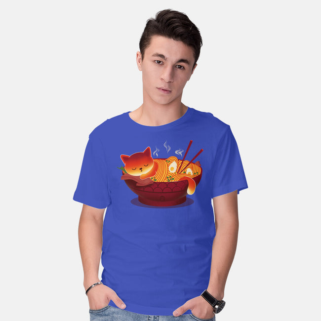 Sleepy Ramen Cat-mens basic tee-erion_designs