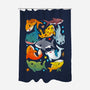 Shark Family-none polyester shower curtain-Vallina84