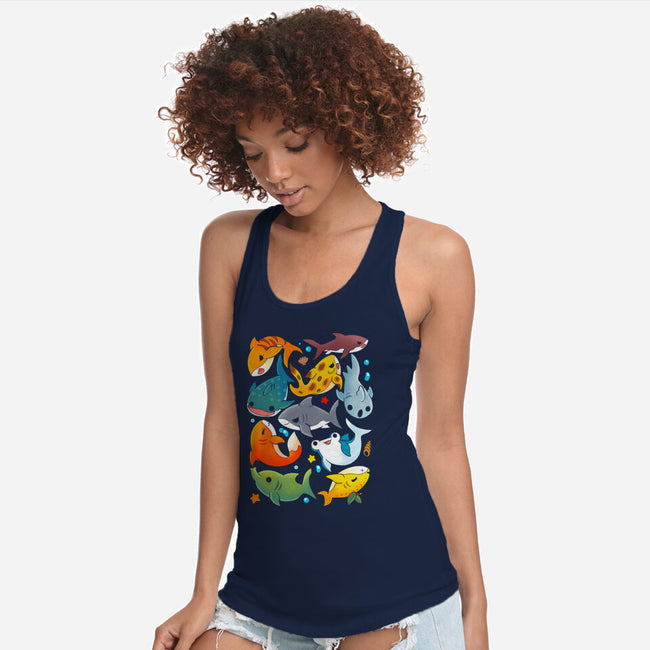 Shark Family-womens racerback tank-Vallina84