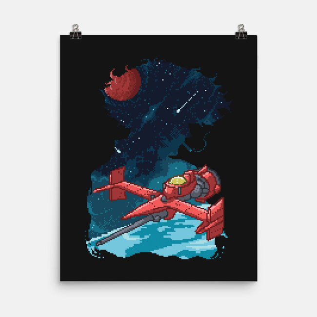 Pixel Space Cowboy-none matte poster-danielmorris1993