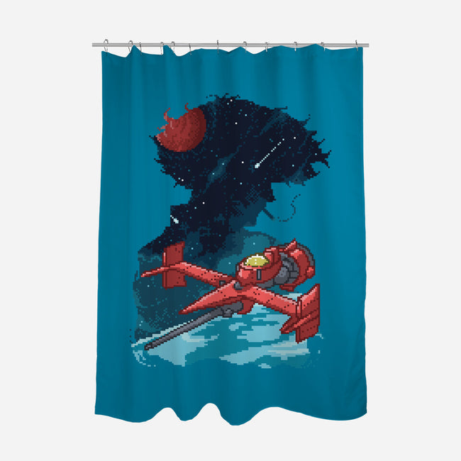 Pixel Space Cowboy-none polyester shower curtain-danielmorris1993