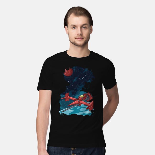 Pixel Space Cowboy-mens premium tee-danielmorris1993