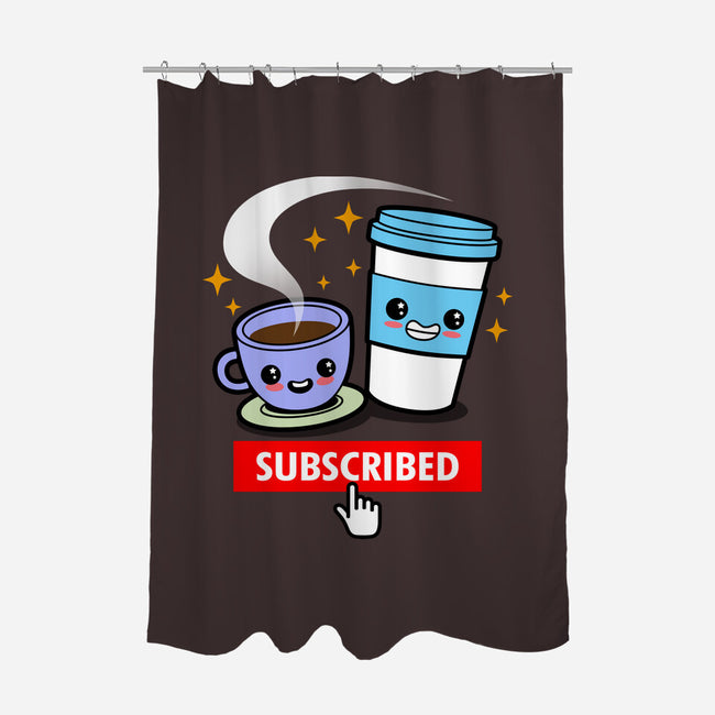 Subscribed To Coffee-none polyester shower curtain-Boggs Nicolas