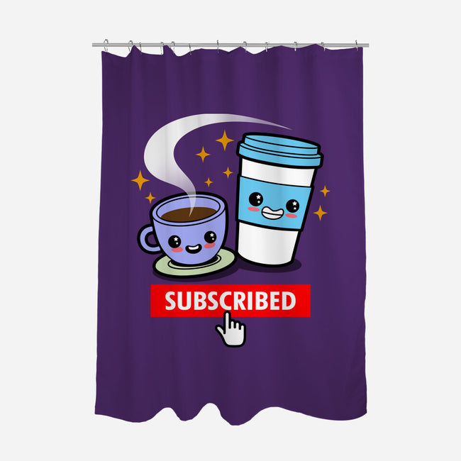 Subscribed To Coffee-none polyester shower curtain-Boggs Nicolas