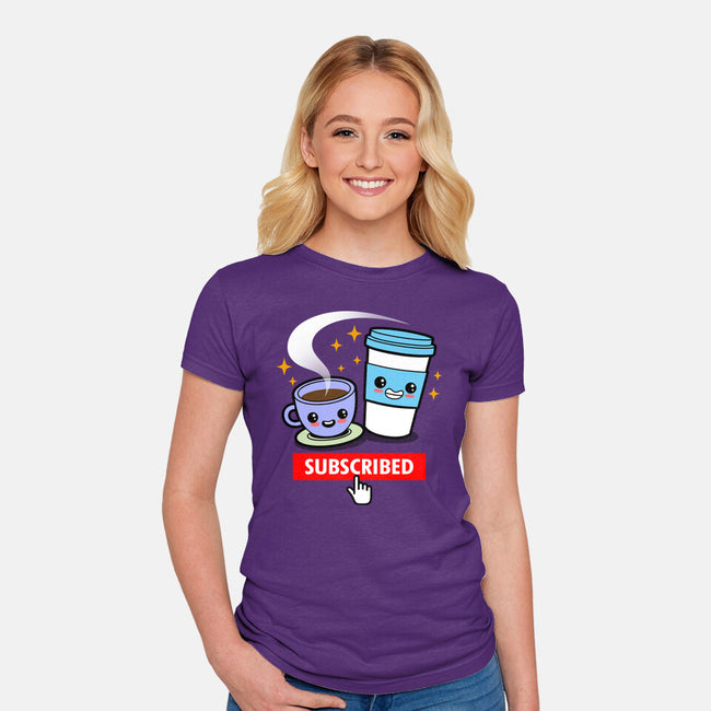 Subscribed To Coffee-womens fitted tee-Boggs Nicolas