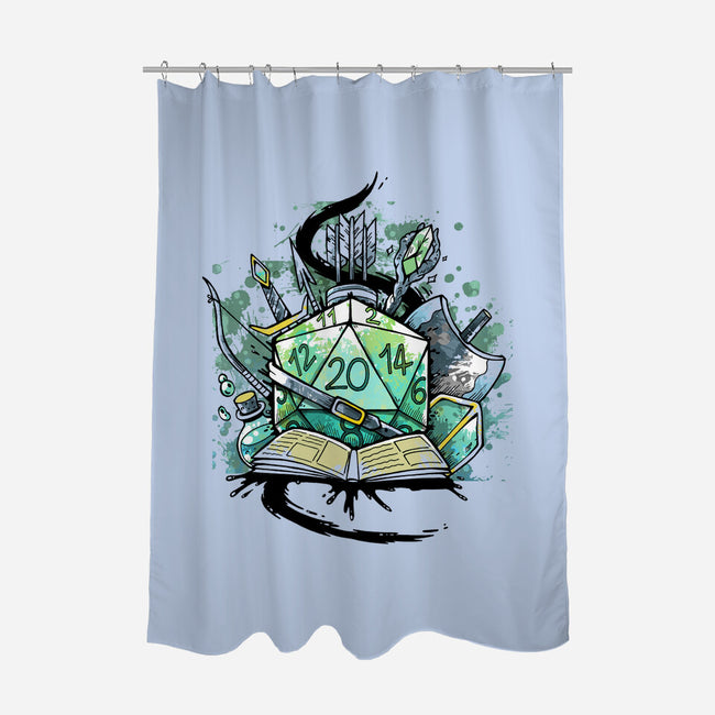 Dice Sketch-none polyester shower curtain-Vallina84