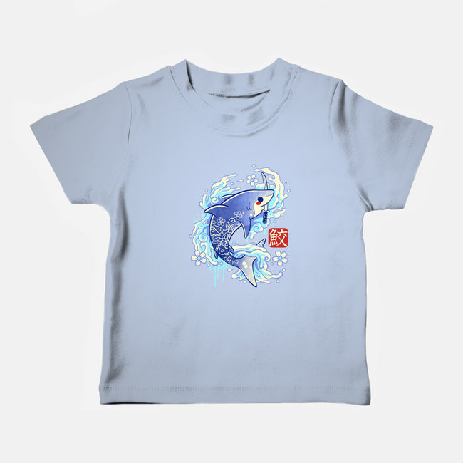 Japanese Shark Kawaii-baby basic tee-NemiMakeit