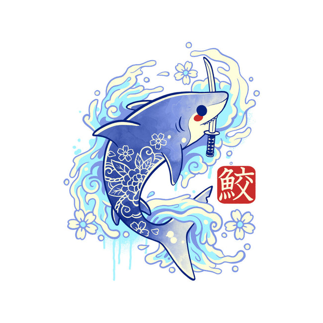 Japanese Shark Kawaii-none glossy sticker-NemiMakeit