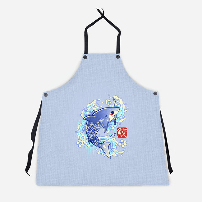 Japanese Shark Kawaii-unisex kitchen apron-NemiMakeit