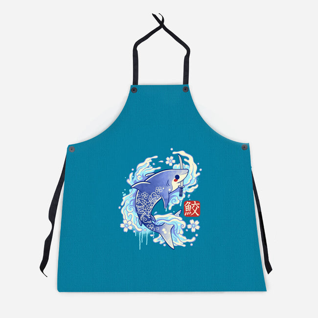 Japanese Shark Kawaii-unisex kitchen apron-NemiMakeit
