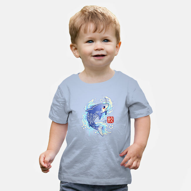 Japanese Shark Kawaii-baby basic tee-NemiMakeit