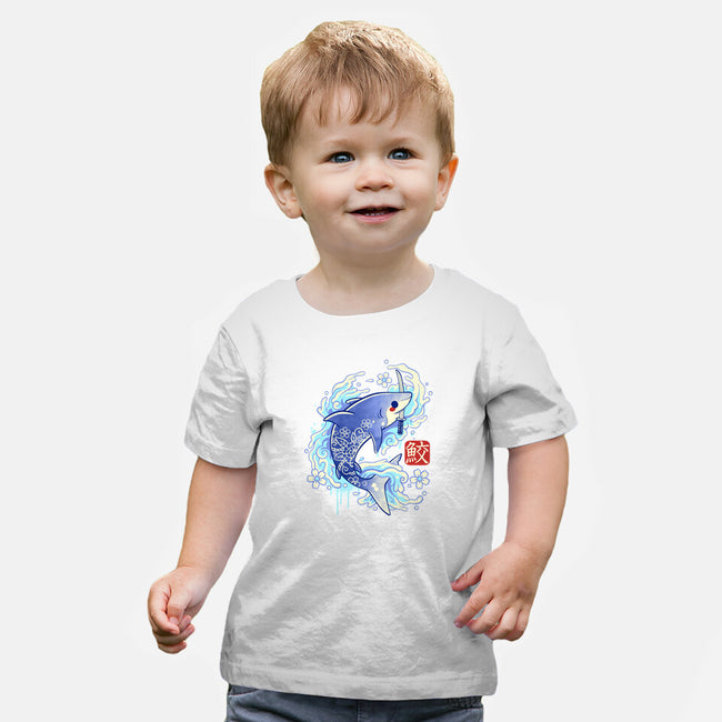 Japanese Shark Kawaii-baby basic tee-NemiMakeit