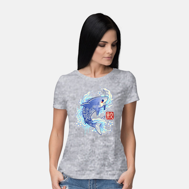 Japanese Shark Kawaii-womens basic tee-NemiMakeit