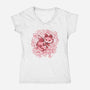 Cherry Blossom Fox-womens v-neck tee-TechraNova