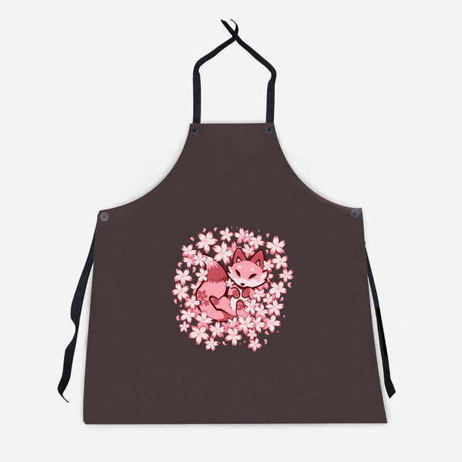 Cherry Blossom Fox-unisex kitchen apron-TechraNova