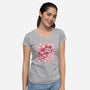 Cherry Blossom Fox-womens v-neck tee-TechraNova